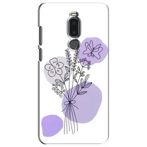 Силконовий чохол з принтом в квітах на Meizu Note 8 (Букет фіолетова абстракція)