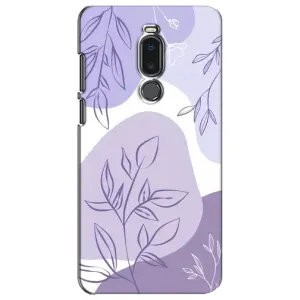 Силконовий чохол з принтом в квітах на Meizu Note 8 (Фіолетове листя абстракція)
