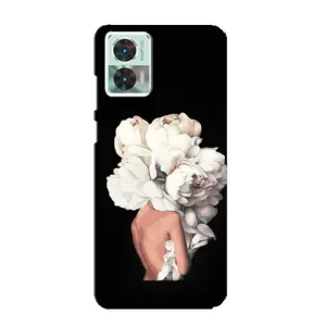 Чехлы (ART) Цветы на Motorola Edge 30 Neo (VPrint) (Белые цветы)