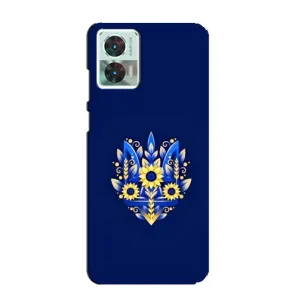 Чехлы для Motorola Edge 30 Neo Укр. Символика (AlphaPrint) (Цветочный Герб)