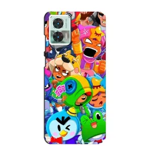 Чехол для Motorola Edge 30 Neo Бравл Старс (VPrint) (герои Бравл Старс)