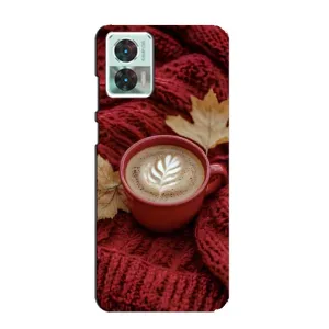 Чехол с уникальным дизайном «Осень с кофе» для Motorola Edge 30 Neo (Кофе на пледе)