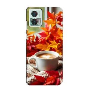 Чехол с уникальным дизайном «Осень с кофе» для Motorola Edge 30 Neo