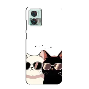 Чохол з малюнком кіт на Motorola Edge 30 Neo (Коти в окулярах)