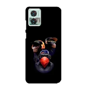 Чехол с Обезьянами Motorola Edge 30 Neo - (AlphaPrint) (Три обезьяны)