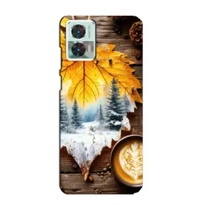 Чехол с уникальным дизайном «Осень с кофе» для Motorola Edge 30 Neo (Осенне-зимний кофе)