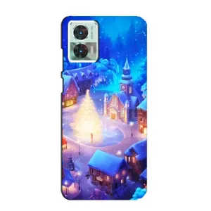 Рождественские Чехлы для Motorola Edge 30 Neo (VPrint) (Рождественский город)