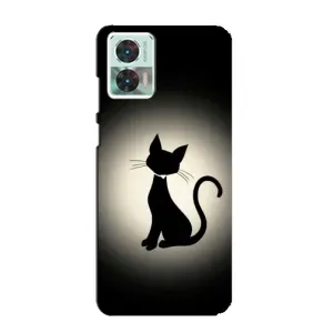 Чехол с принтом для Motorola Edge 30 Neo (AlphaPrint) Модные коты (Силуэт котика)