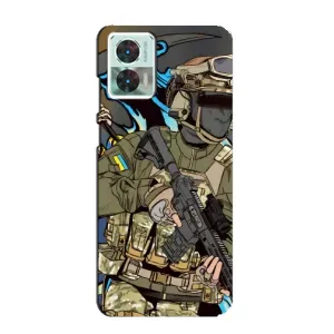 Чехлы с картинкой ЗСУ для Motorola Edge 30 Neo (AlphaPrint) (Воин ВСУ)