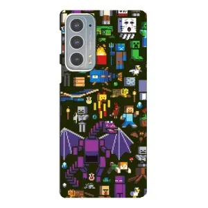 Чохол Майнкрафт на Motorola Edge 20 (AlphaPrint) Minecraft (Колаж Майнкрафт)