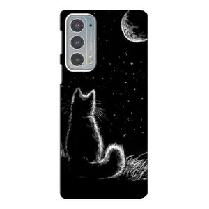 Чохол з принтом для Motorola Edge 20 (AlphaPrint) Модні коти (Котик і місяць)