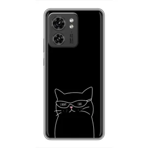 Чохол з малюнком кіт на Motorola Edge 40 Pro (Байдужий кіт)