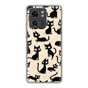 Чохол з малюнком кіт на Motorola Edge 40 Pro (Чорні коти)