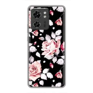 Чохли з квітами для Motorola Edge 40 Pro (VPrint) (Квіти на чорному)
