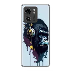 Чохол з Мавпами Motorola Edge 40 Pro - (AlphaPrint) (Горила в навушниках)