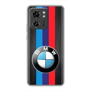 Чохол для Моторола Едж 40 Про - з принтом БМВ (AlphaPrint) (Лого BMW)
