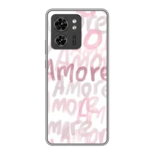 Чохол з розовим принтом для Motorola Edge 40 Pro (Аморе любов)