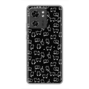 Чохол з принтом для Motorola Edge 40 Pro (AlphaPrint) Модні коти (Маленькі котики)