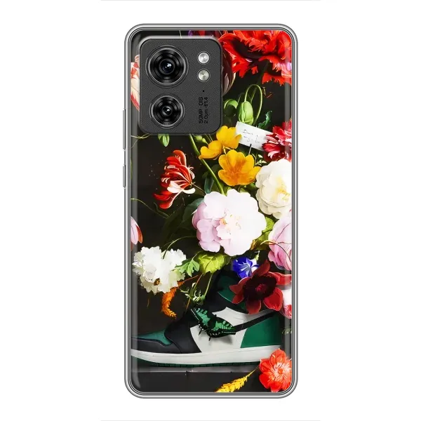 Чехол с принтом «Nike цветы» для Motorola Edge 40 Pro