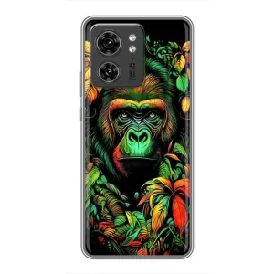 Чохол з Мавпами Motorola Edge 40 Pro - (AlphaPrint) (Мавпа в квітах)
