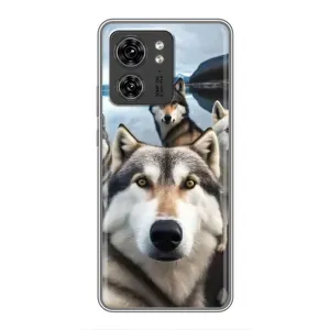 Чохол з Хаскі Motorola Edge 40 Pro - (AlphaPrint) (Селфі Хаскі)