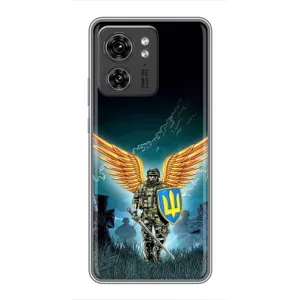 Чехлы с картинкой ЗСУ для Motorola Edge 40 Pro (AlphaPrint) (Солдат ЗСУ)