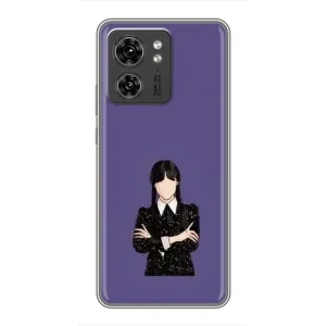 Чохли Венсдей на Motorola Edge 40 Pro Уенсдей (AlphaPrint) (Венздей у чорному)