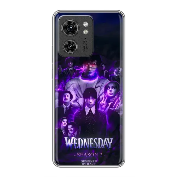 Чохол з принтом «Фіолетова магія Венздей» для Motorola Edge 40 Pro Чохол з принтом «Фіолетова магія Венздей» для Motorola Edge 40 Pro