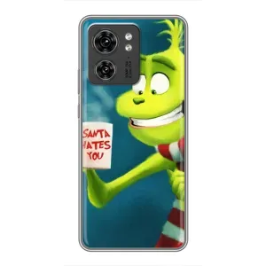 Різдвяні Чохли для Motorola Edge 40 Pro (VPrint) (Зелений Грінч)