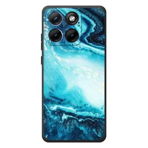 Мраморный чехол на Motorola Edge 70 Fusion (VPrint) (Голубой мрамор)
