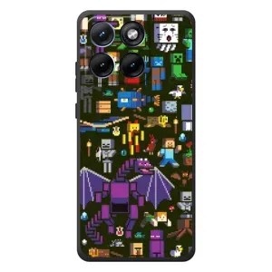 Чехол Майнкрафт на Motorola Edge 70 Fusion (AlphaPrint) Minecraft (Коллаж Майнкрафт)