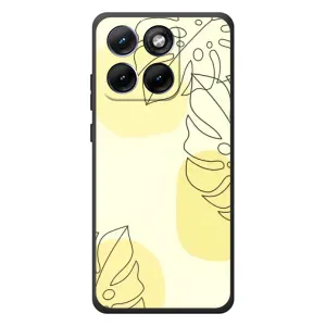 Силиконовый чехол с принтом в цветах на Motorola Edge 70 Fusion (Желтая монстера арт)