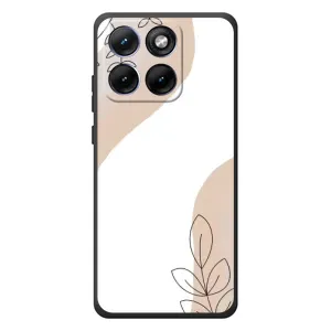 Силиконовый чехол с принтом в цветах на Motorola Edge 70 Fusion (Нюдовая веточка абстракция)