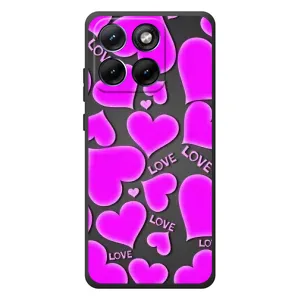 Чехлы для любимой на Моторола Эдж 70 Фьюжн (VPrint) (Pink hearts)