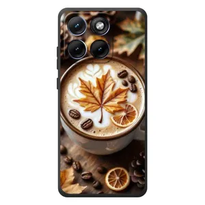 Чехол с уникальным дизайном «Осень с кофе» для Motorola Edge 70 Fusion (Пряный кофе)