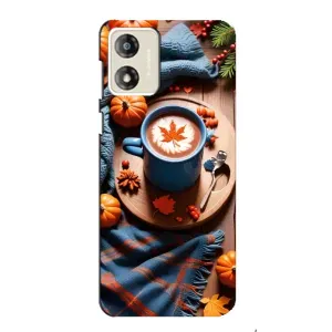 Чехол с принтом «Кофе и тыковки» для Motorola MOTO E13