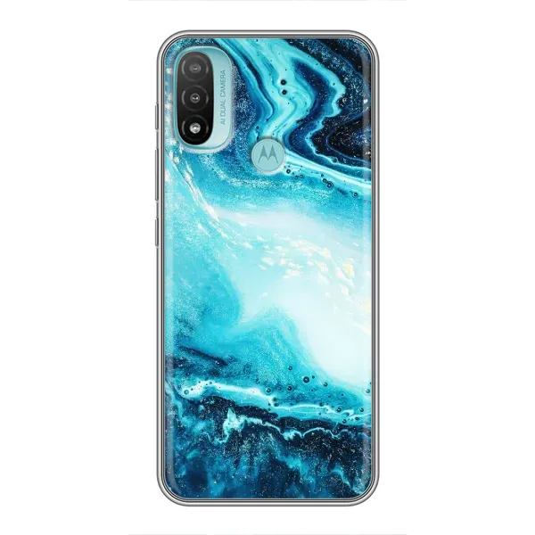 Чехол с принтом «Голубой мрамор» для Motorola MOTO E20 Чехол с принтом «Голубой мрамор» для Motorola MOTO E20