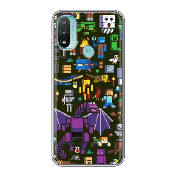Чохол з принтом «Колаж Майнкрафт» для Motorola MOTO E20 Чохол з принтом «Колаж Майнкрафт» для Motorola MOTO E20