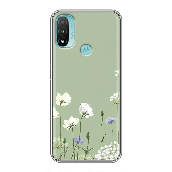 Чехол с принтом «Цветы на зеленом» для Motorola MOTO E20 Чехол с принтом «Цветы на зеленом» для Motorola MOTO E20