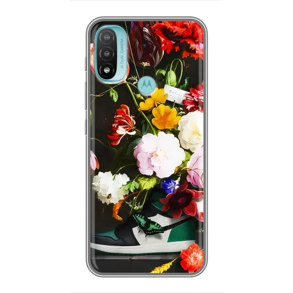 Чехол с принтом «Nike цветы» для Motorola MOTO E20 Чехол с принтом «Nike цветы» для Motorola MOTO E20