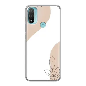 Силконовий чохол з принтом в квітах на Motorola MOTO E20 (Нюдова гілочка абстракція)