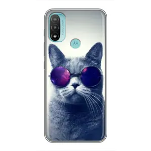 Чехол с принтом для Motorola MOTO E20 (AlphaPrint) Модные коты (Стильный кот)