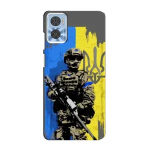 Чехлы с картинкой ЗСУ для Motorola MOTO E22 (AlphaPrint) (АРТ солдат)
