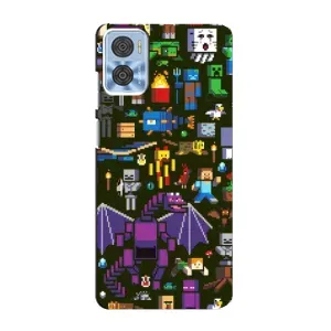 Чохол з принтом «Колаж Майнкрафт» для Motorola MOTO E22