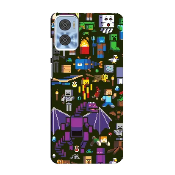 Чохол з принтом «Колаж Майнкрафт» для Motorola MOTO E22 Чохол з принтом «Колаж Майнкрафт» для Motorola MOTO E22