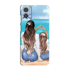 Чохол з друком для Motorola MOTO E22 - (Мама з дитинкою) (AlphaPrint) (Мама з донькою)