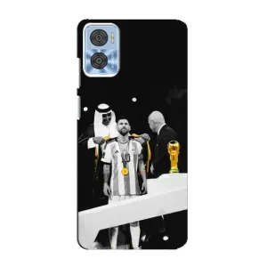 Чохли для Motorola MOTO E22 (Leo чемпіон) (AlphaPrint) (Мессі коронований)