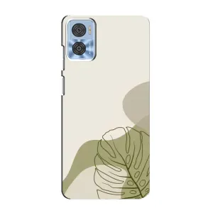 Силконовий чохол з принтом в квітах на Motorola MOTO E22 (Зелена монстера дизайн)