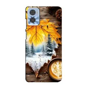 Чохол з принтом «Осінньо-зимова кава» для Motorola MOTO E22