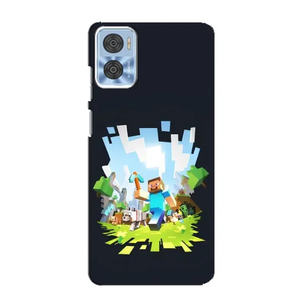 Чохол з принтом «персонажі Minecraft» для Motorola MOTO E22 Чохол з принтом «персонажі Minecraft» для Motorola MOTO E22